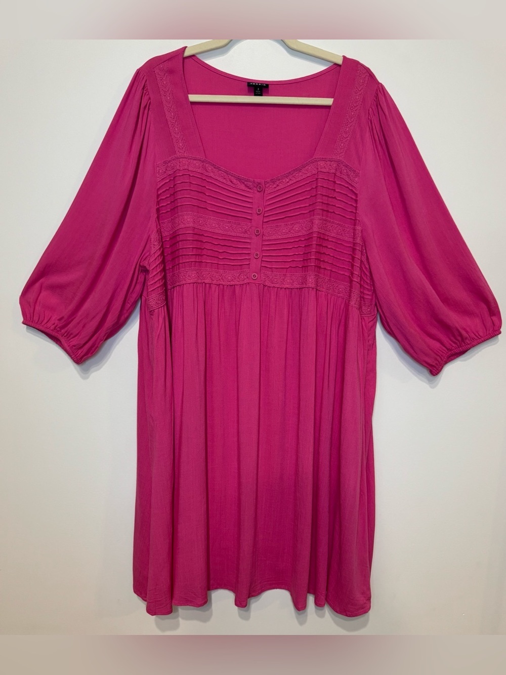 Torrid Mini Rayon Pink Slub Pintuck Neck Skater Dress Size 3X - Picture 4 of 11